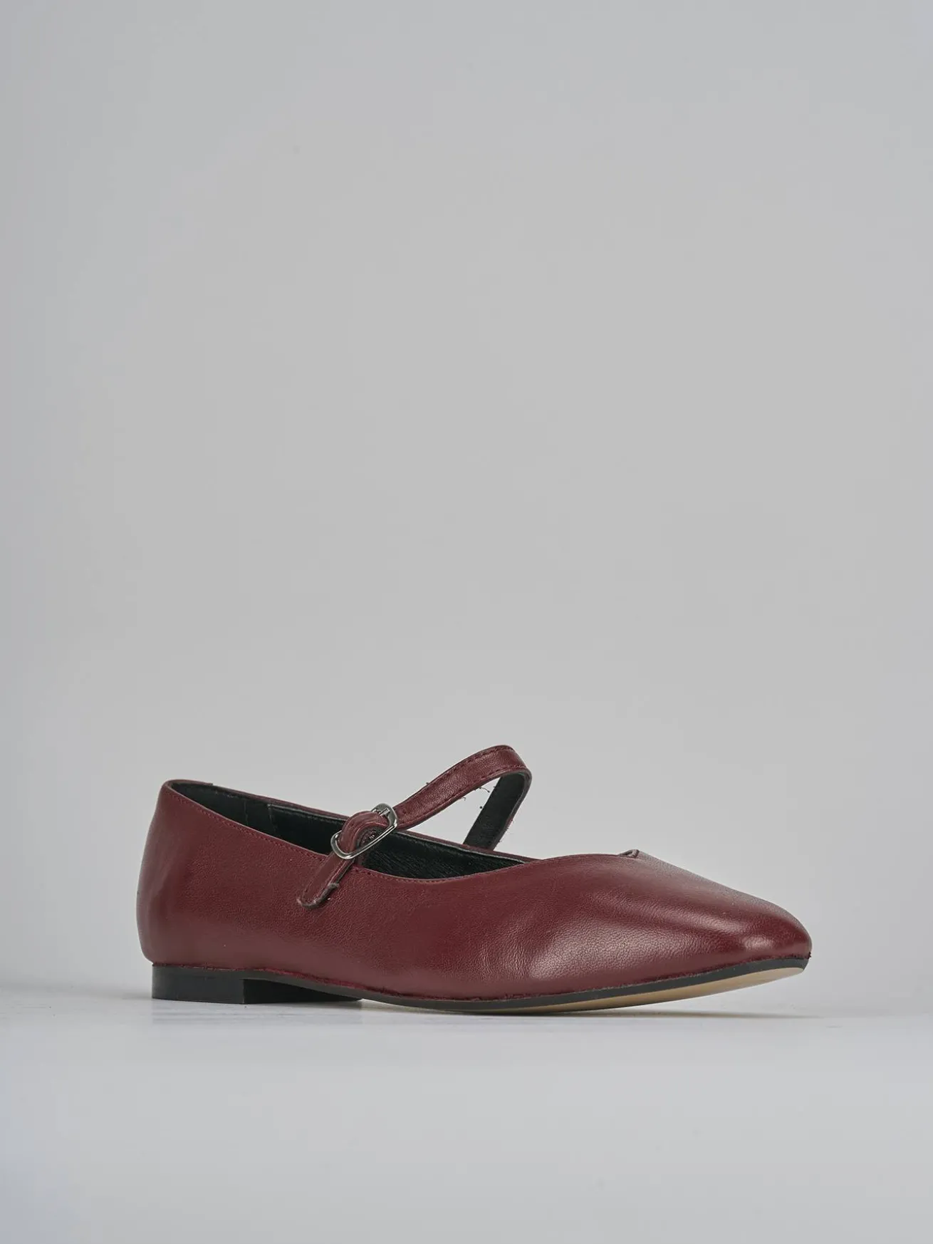 Ballerine tacco 1cm pelle bordo'