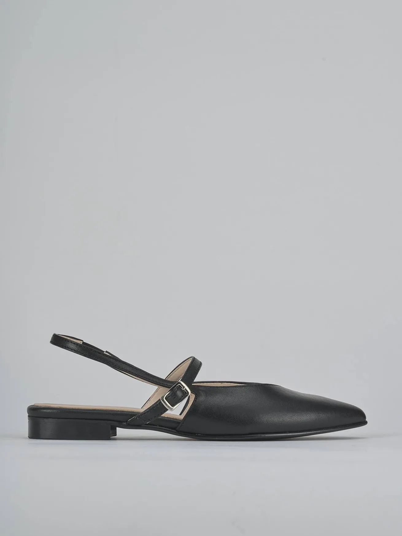 Ballerine tacco 1cm pelle nero