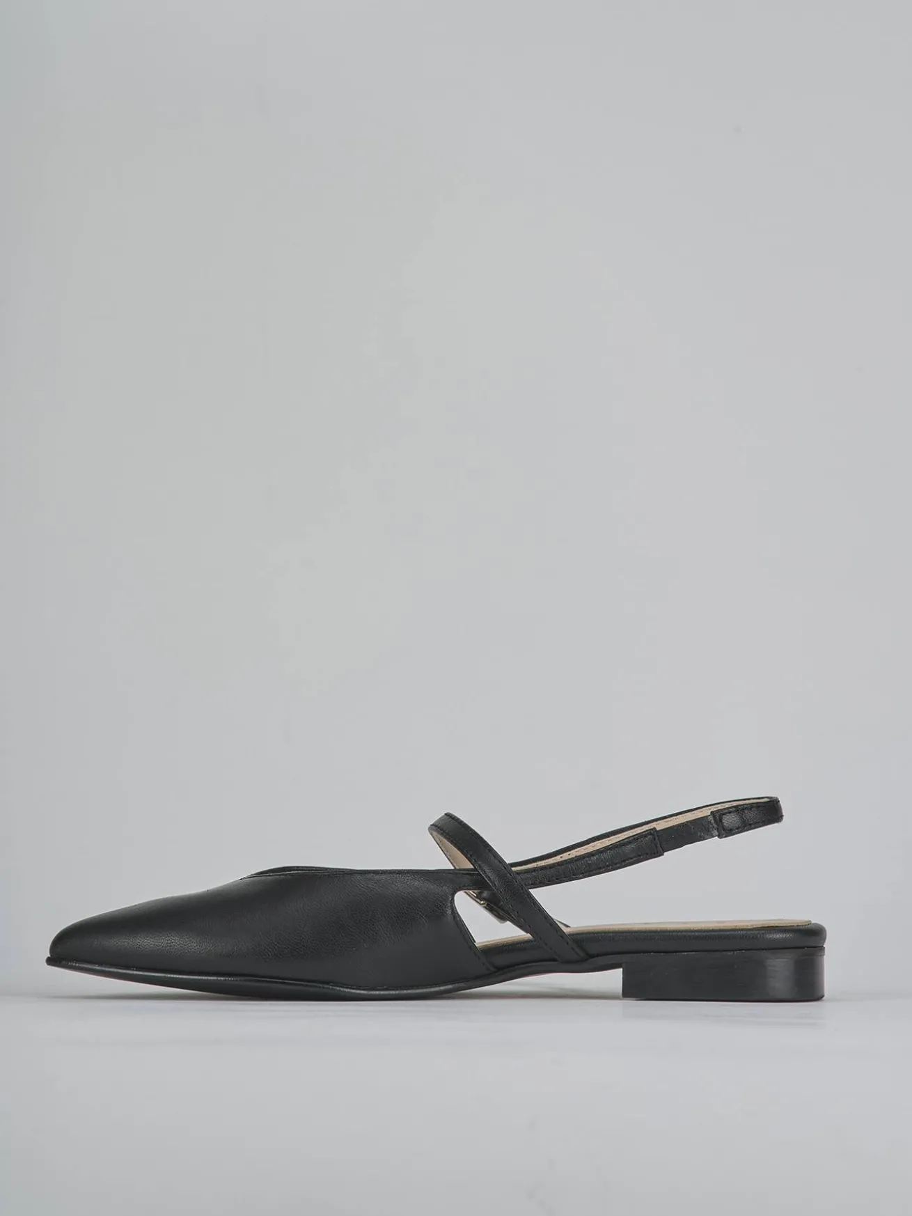 Ballerine tacco 1cm pelle nero