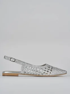 Ballerine tacco 1cm pelle argento