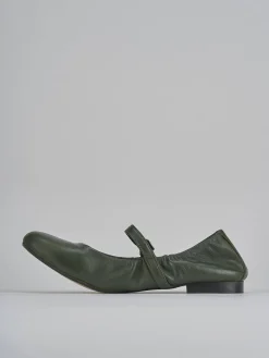 Ballerine tacco 1cm pelle verde