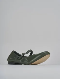 Ballerine tacco 1cm pelle verde