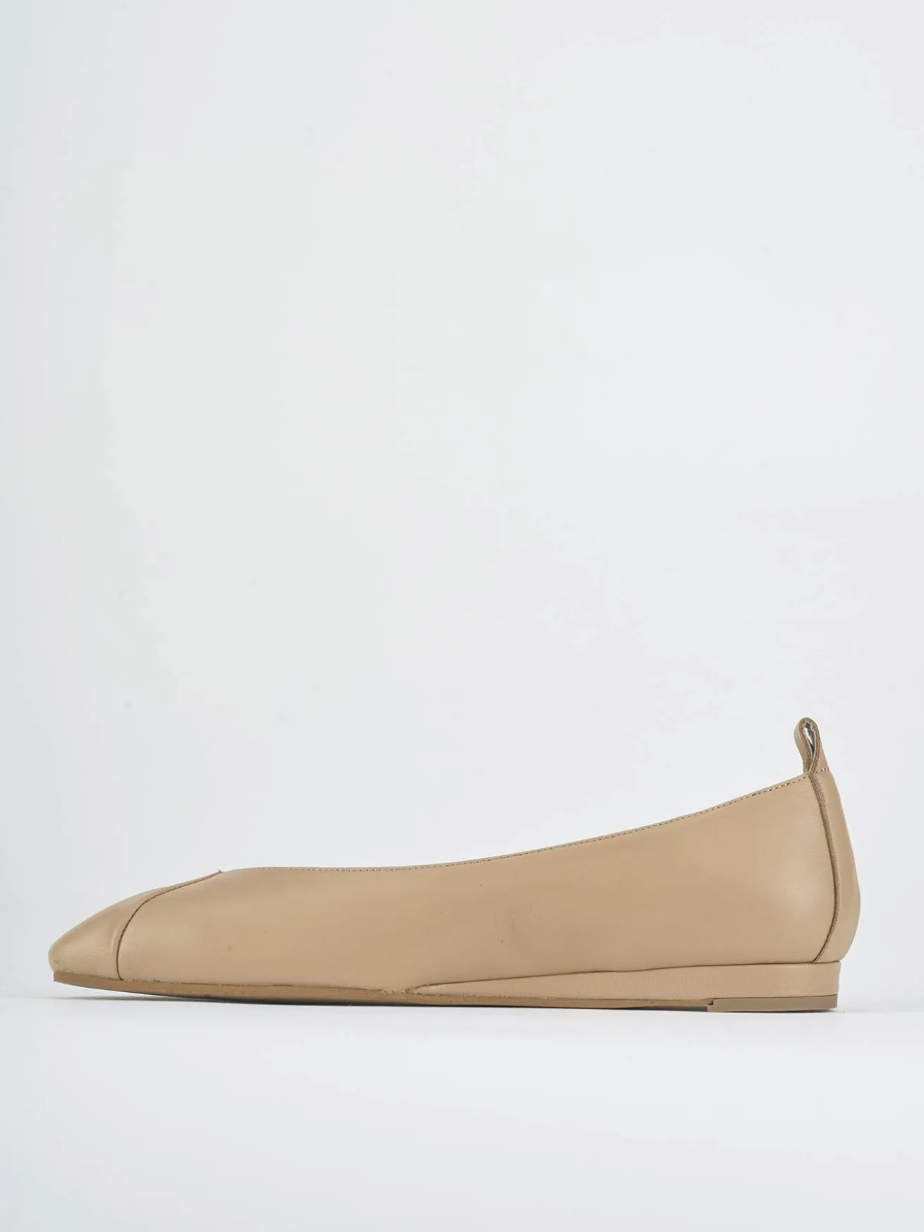 Ballerine tacco 1cm pelle marrone