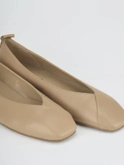 Ballerine tacco 1cm pelle marrone