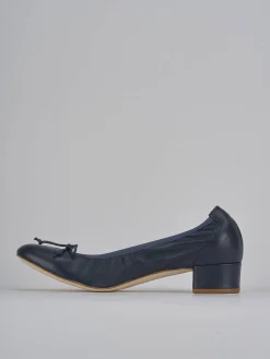 Ballerine tacco 4cm pelle blu