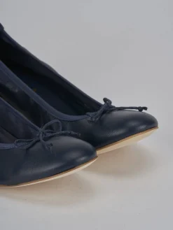 Ballerine tacco 4cm pelle blu