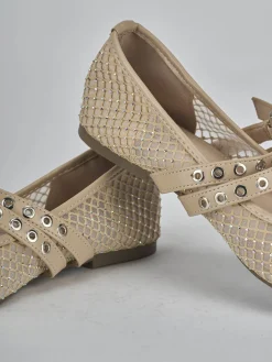 Ballerine tacco 1cm pelle beige