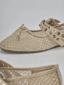 Ballerine tacco 1cm pelle beige