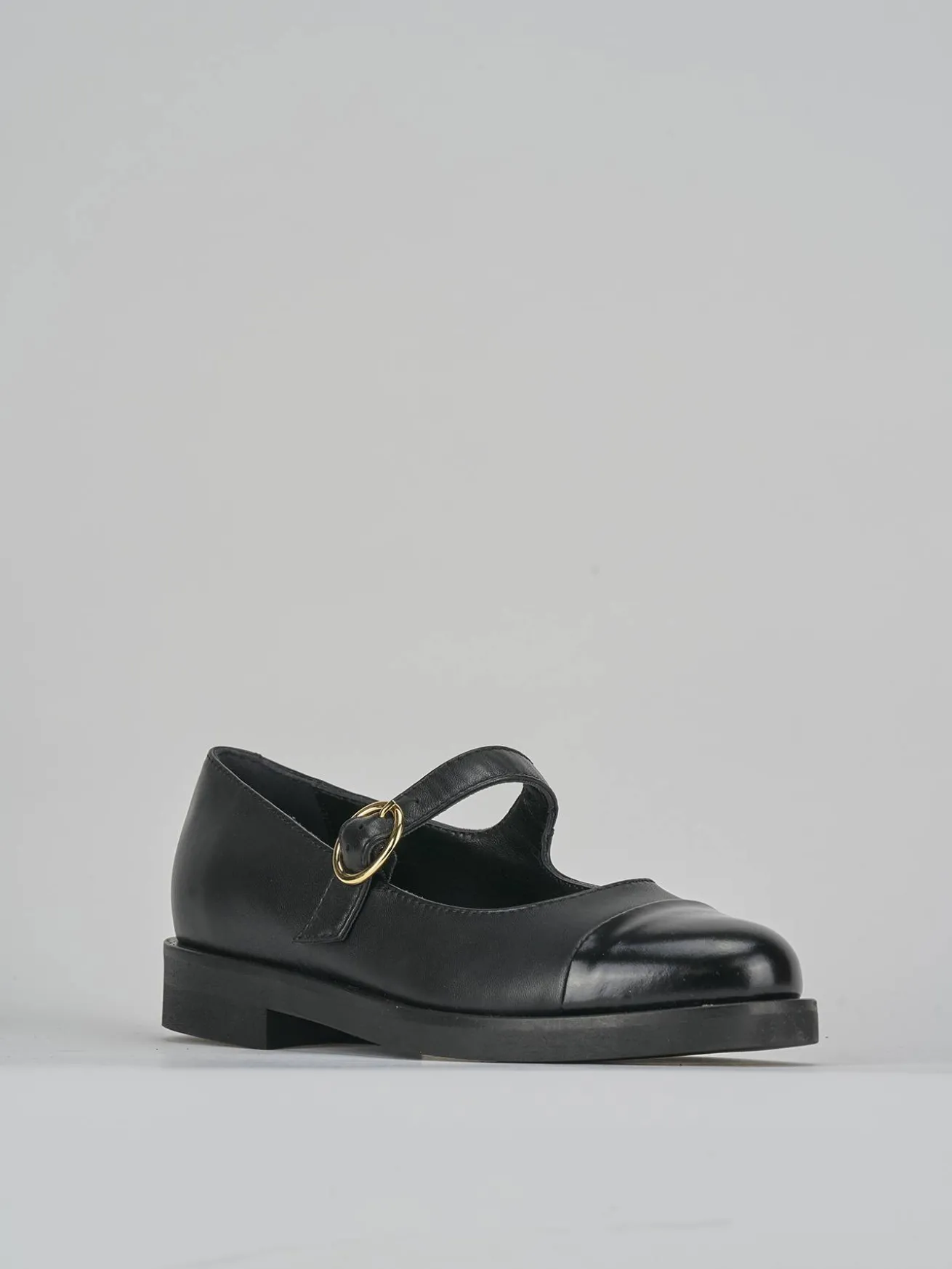 Ballerine tacco 2cm pelle nero