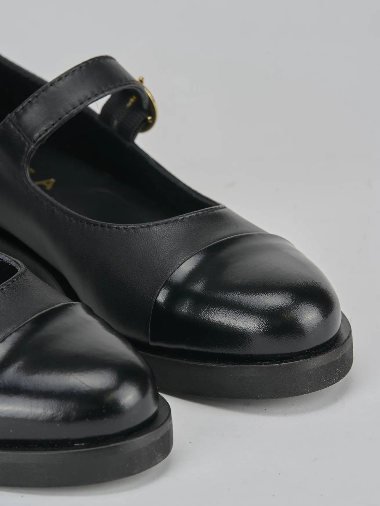 Ballerine tacco 2cm pelle nero