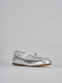 Ballerine tacco 1cm pelle argento