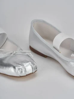 Ballerine tacco 1cm pelle argento