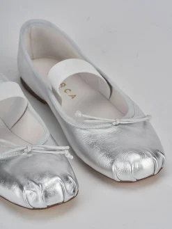 Ballerine tacco 1cm pelle argento