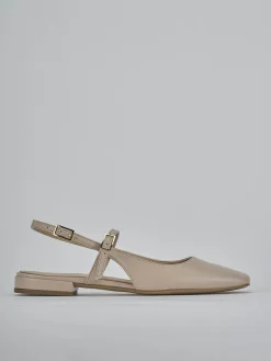 Ballerine tacco 1cm pelle beige