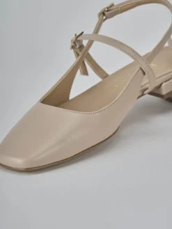 Ballerine tacco 1cm pelle beige