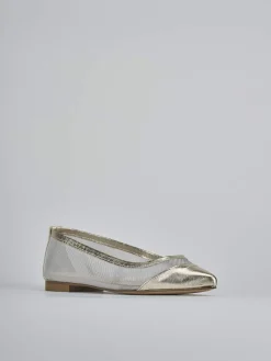 Ballerine tacco 1cm pelle oro