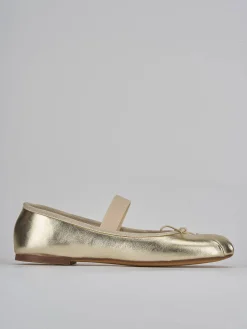 Ballerine tacco 1cm pelle oro