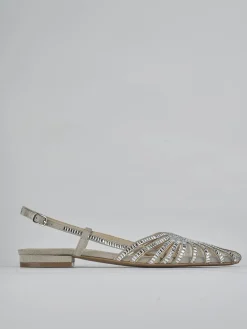 Ballerine tacco 1cm pelle argento