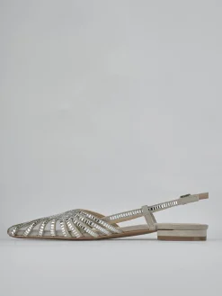 Ballerine tacco 1cm pelle argento