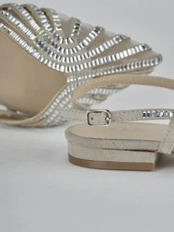 Ballerine tacco 1cm pelle argento