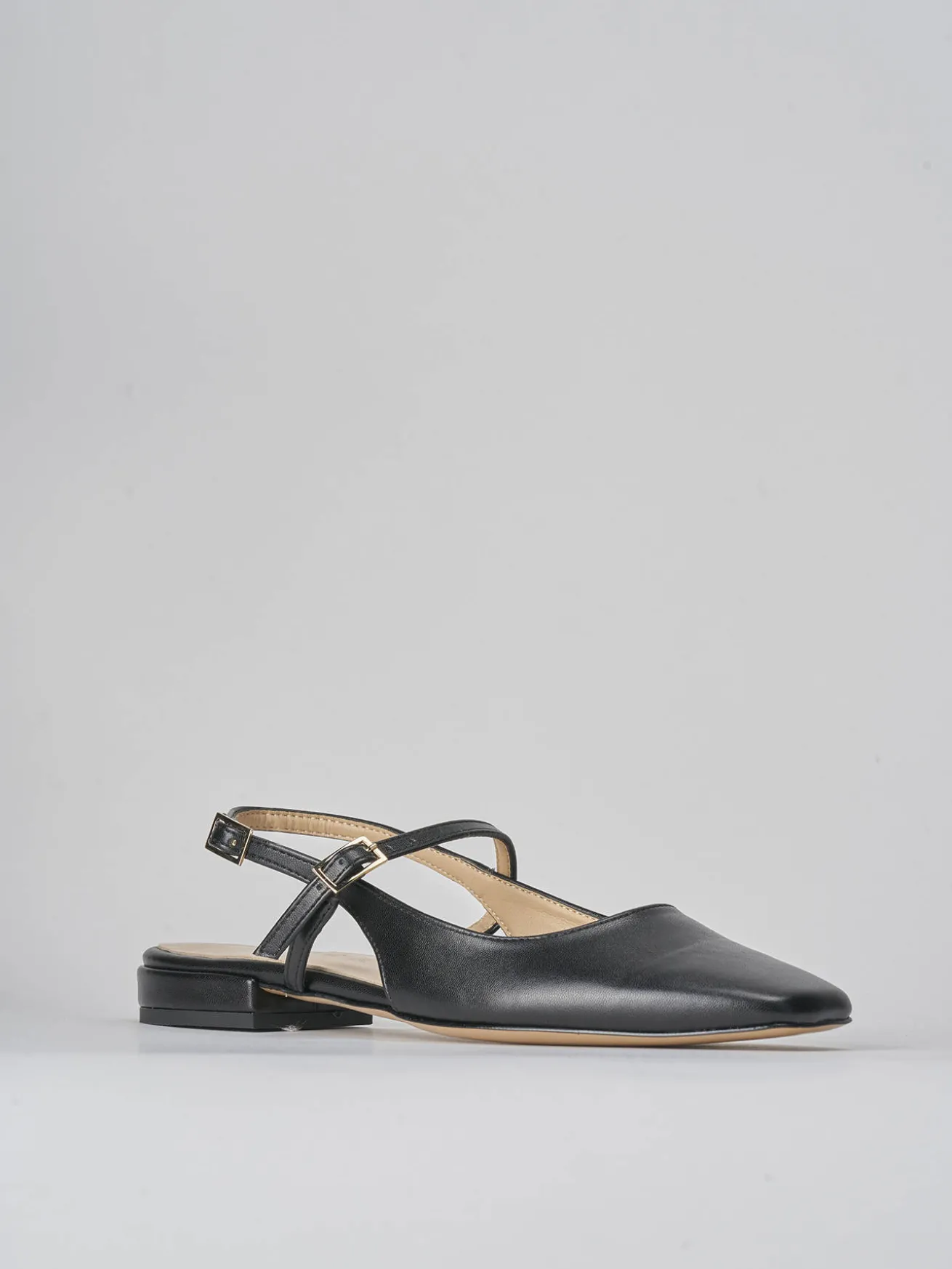 Ballerine tacco 1cm pelle nero