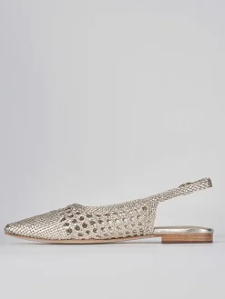 Ballerine tacco 1cm pelle oro