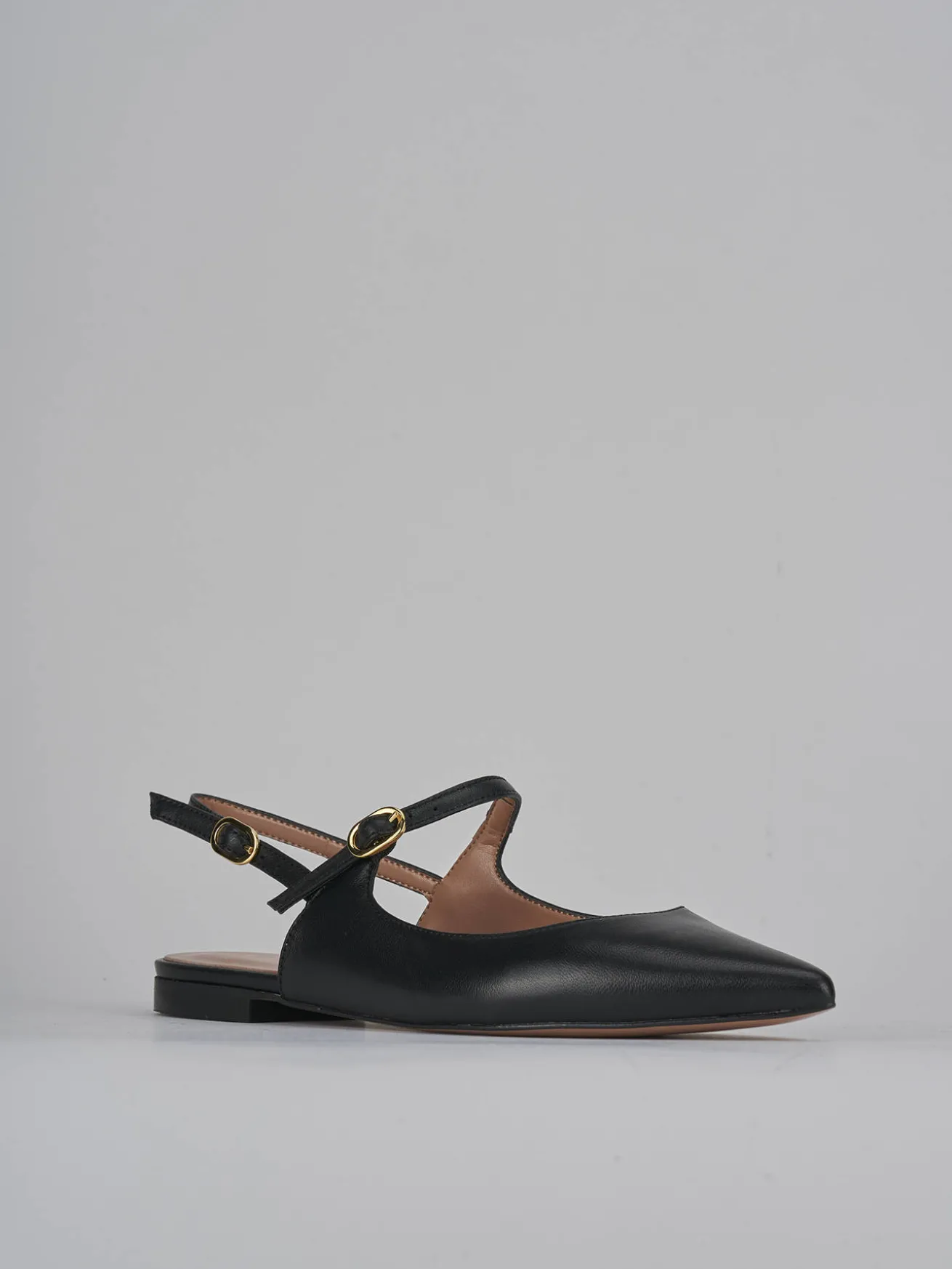 Ballerine tacco 1cm pelle nero