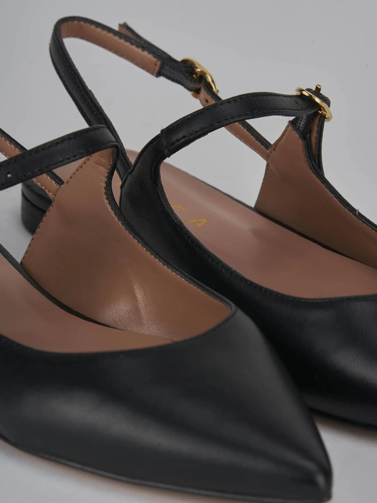 Ballerine tacco 1cm pelle nero