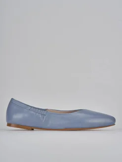 Ballerine tacco 1cm pelle azzurro