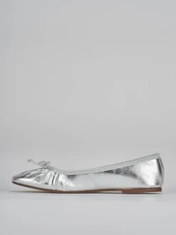 Ballerine tacco 1cm pelle argento