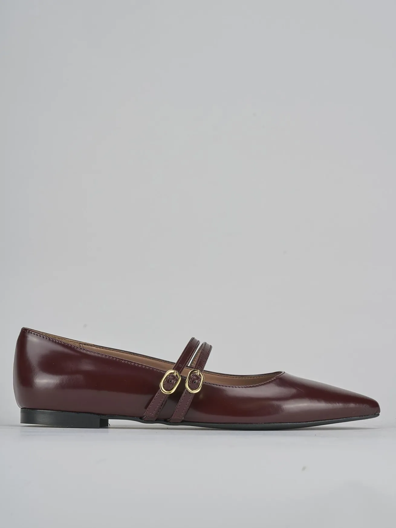 Ballerine tacco 1cm pelle bordo'