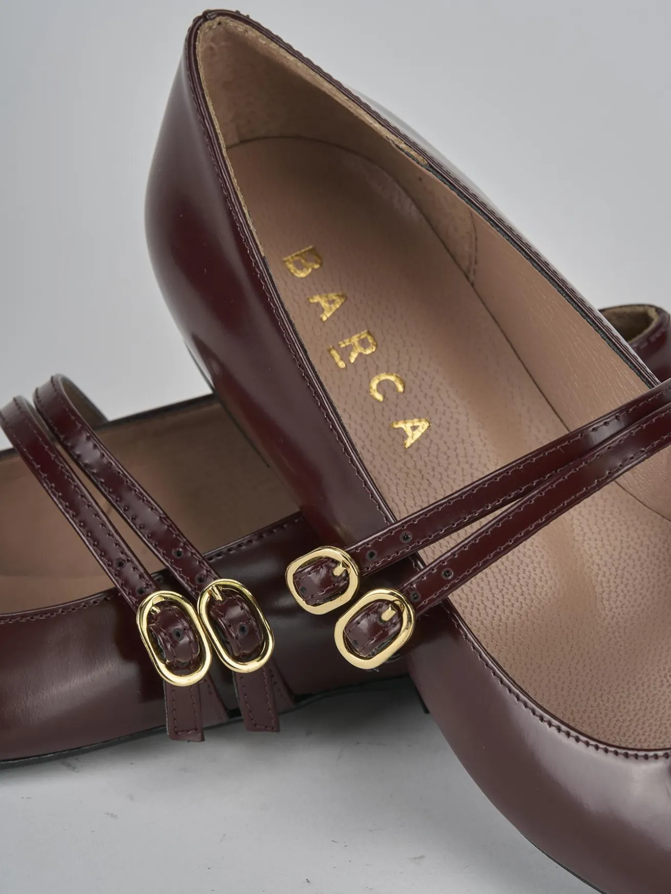 Ballerine tacco 1cm pelle bordo'