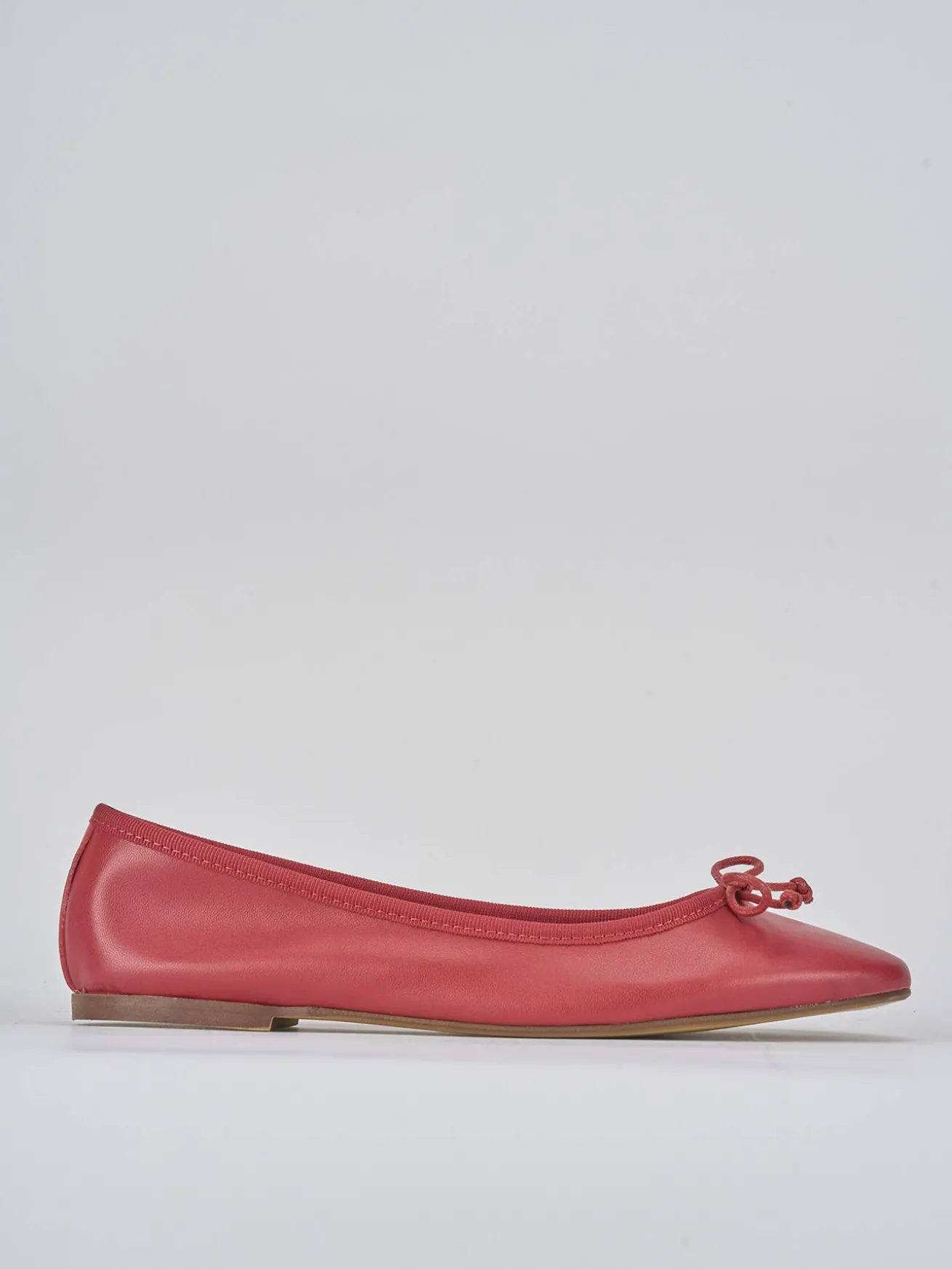 Ballerine tacco 1cm pelle rosso