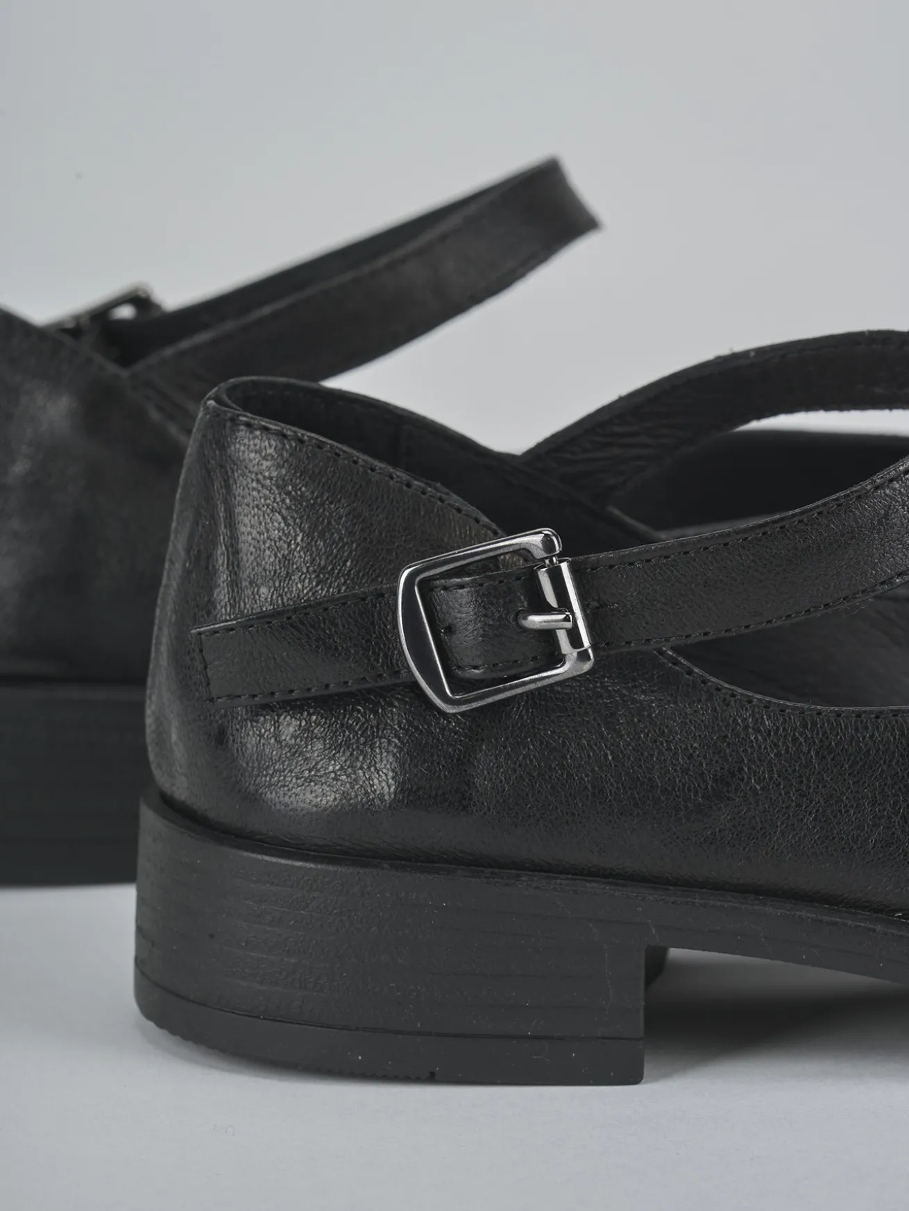 Ballerine tacco 2cm pelle nero