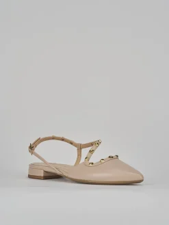 Ballerine tacco 1cm pelle beige