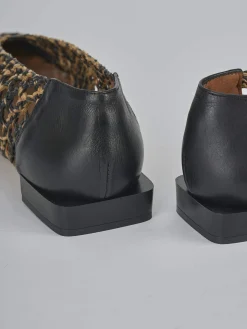 Ballerine tacco 1cm pelle marrone