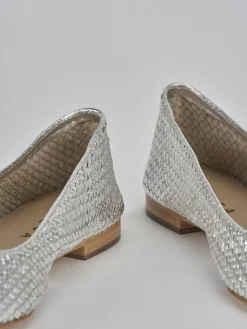 Ballerine tacco 1cm pelle argento