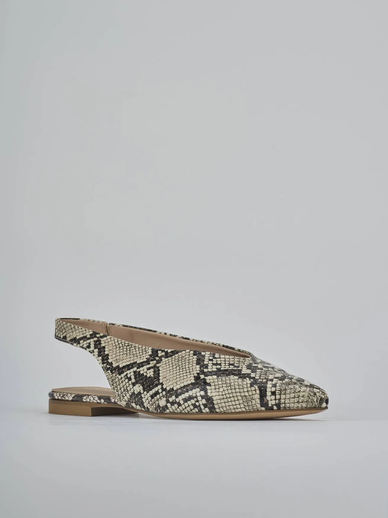 Ballerine tacco 1cm pitone beige