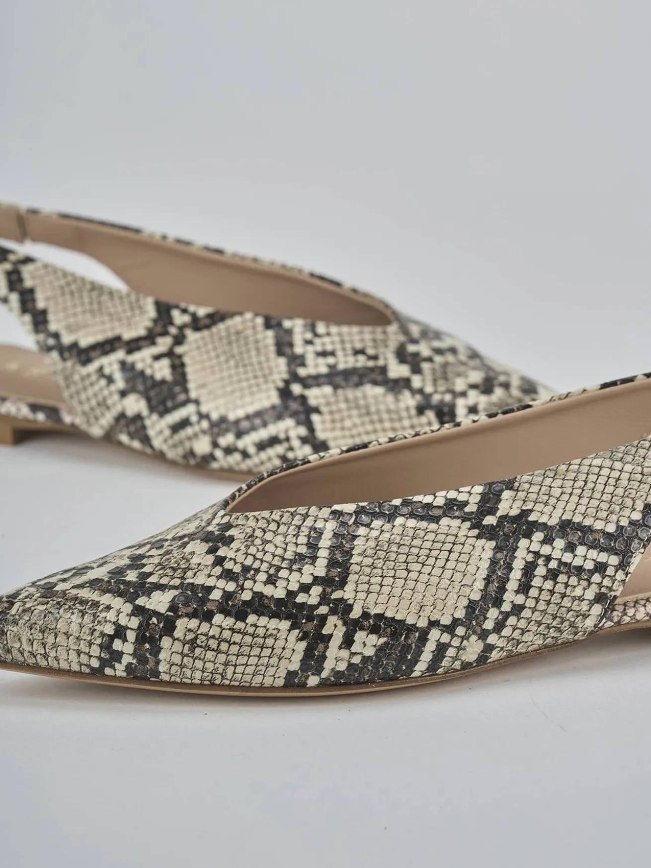 Ballerine tacco 1cm pitone beige