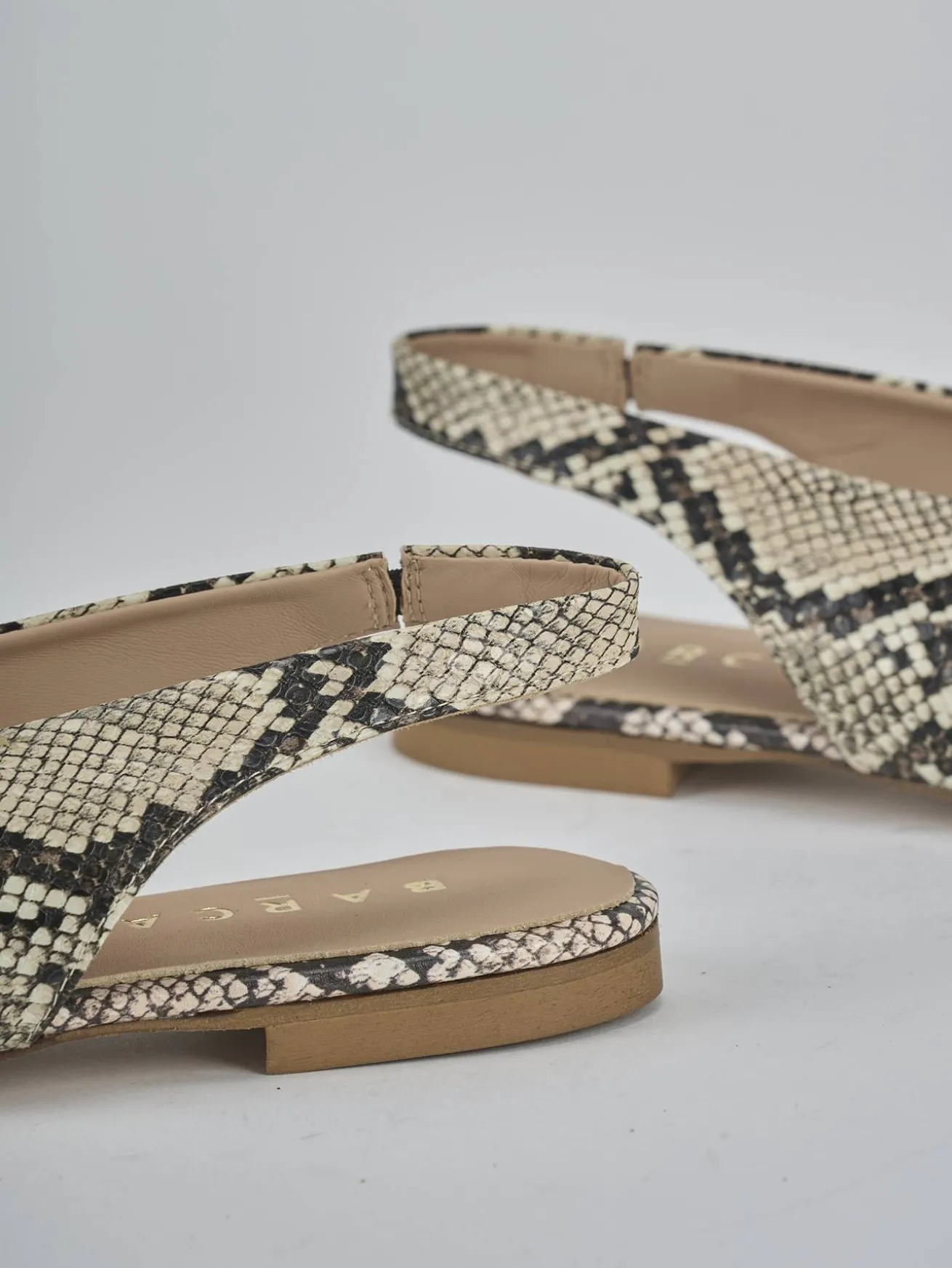 Ballerine tacco 1cm pitone beige