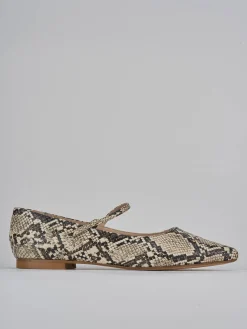 Ballerine tacco 1cm pitone beige