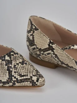 Ballerine tacco 1cm pitone beige