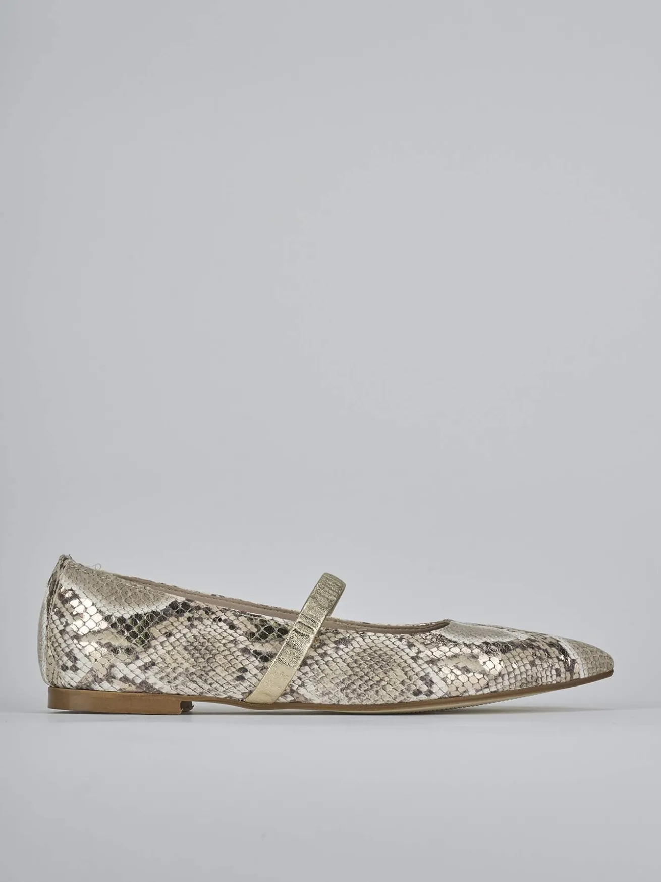 Ballerine tacco 1cm pitone oro