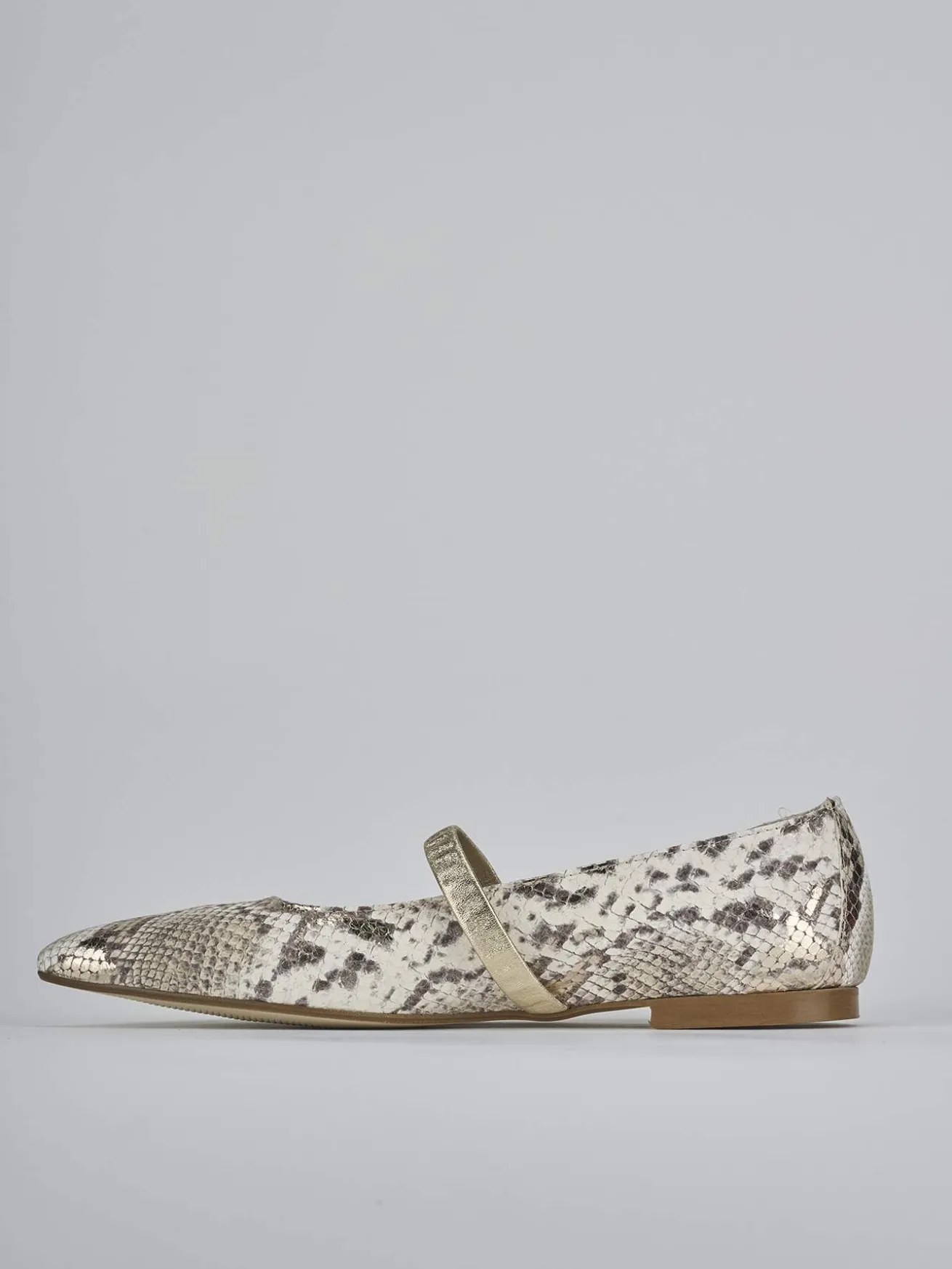 Ballerine tacco 1cm pitone oro