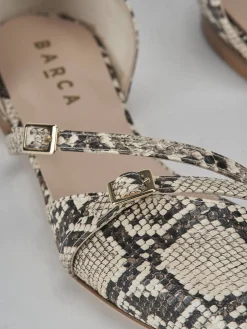 Ballerine tacco 1cm pitone beige