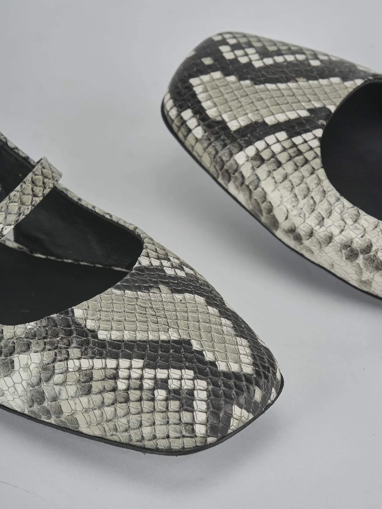 Ballerine tacco 1cm pitone beige