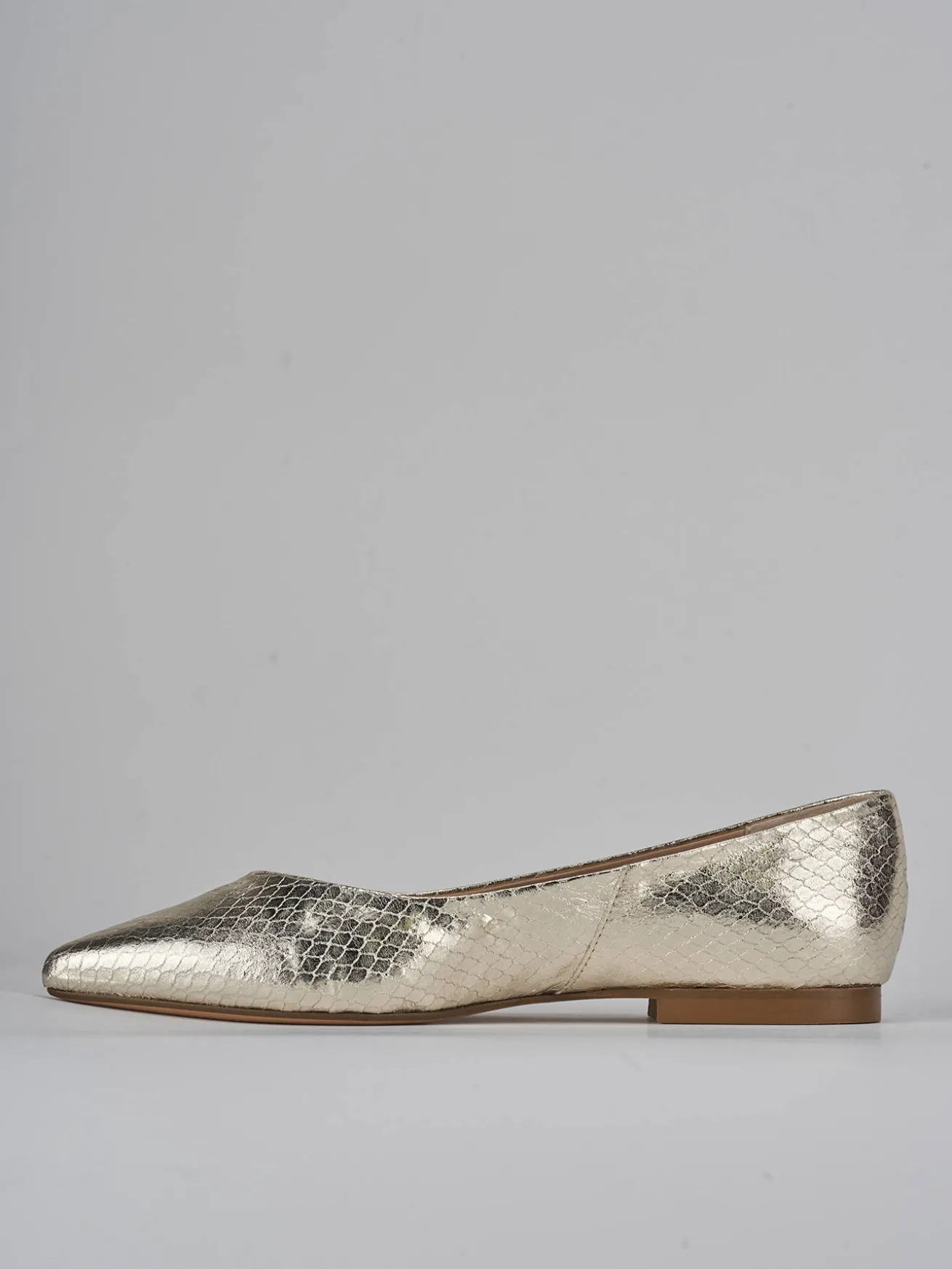 Ballerine tacco 1cm pitone oro