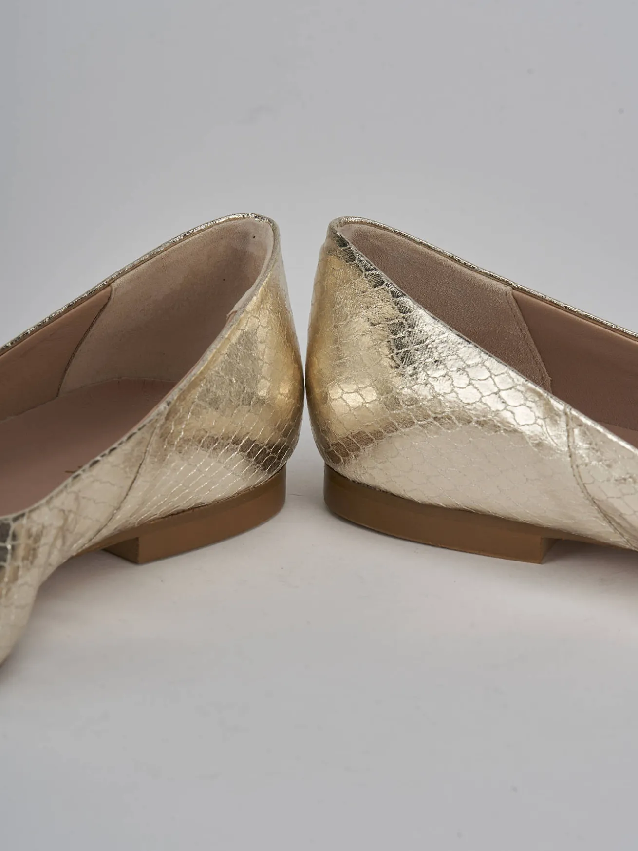 Ballerine tacco 1cm pitone oro