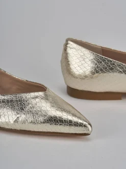 Ballerine tacco 1cm pitone oro