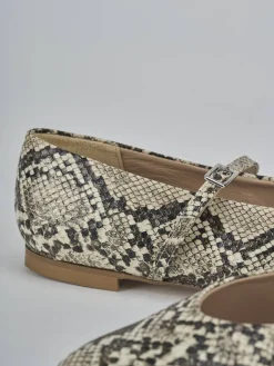 Ballerine tacco 1cm pitone beige